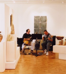 Straight Ahead Jazz Duo Performing in the Gallery