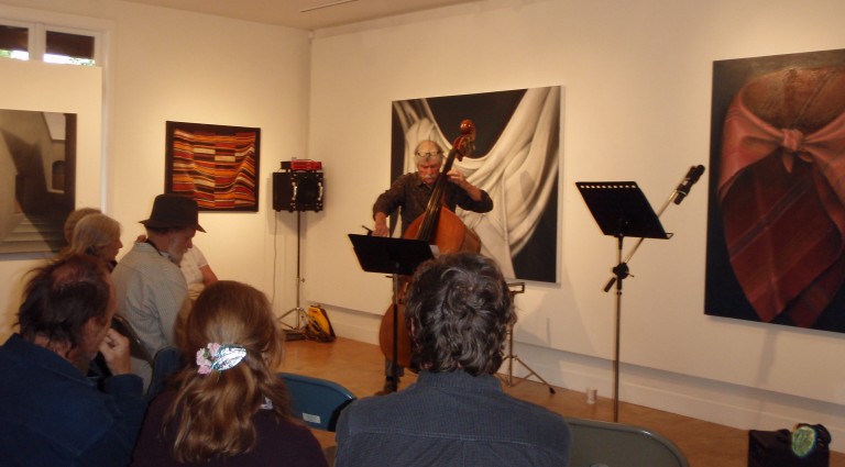 Bassist Dalton Dillingham performs in the Gallery