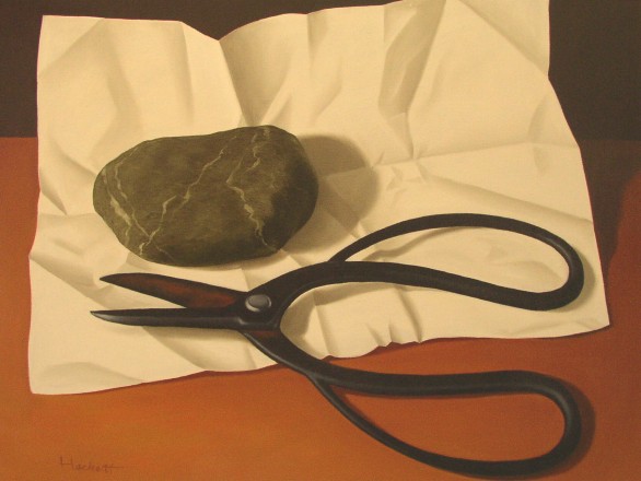 "Stone, Paper, Scissors," 2006 by Pete Hackett